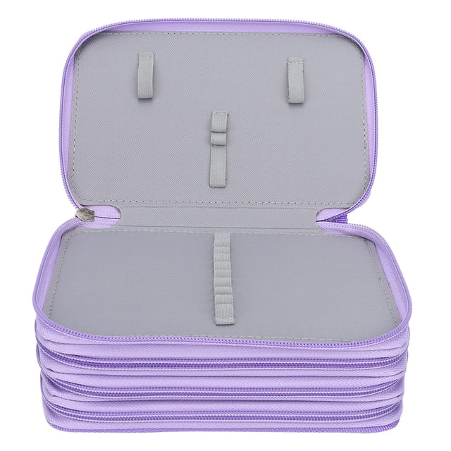 Estuche para lápices de gran capacidad con 72 agujeros y 4 capas, bolsa de lápices de colores con cremallera de dibujos animados, suministros para estudiantes