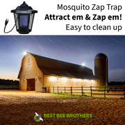 Best Bee Brothers Outdoor 0.5 Acres Hanging Zapper Fly Trap with Small Brush, Black, 1 Count