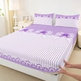 thumbnail image 4 of Erosebridal Cartoon Cute Bows Queen Sheet Sets For Girls,Dreamy Princess Bowknot Bed Set 4pcs, 4 of 6
