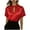 Red-10, variant on Womens Work Tops Dressy Business Casual Blouse Keyhole V Neck Shirt Stand Collar Tunic
