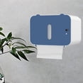 thumbnail image 1 of Soporte de papel higiénico, montaje en pared, salida automática de papel, portarrollos que ahorra espacio, estante de pared para cocina, oficina, mesa azul, 1 of 8