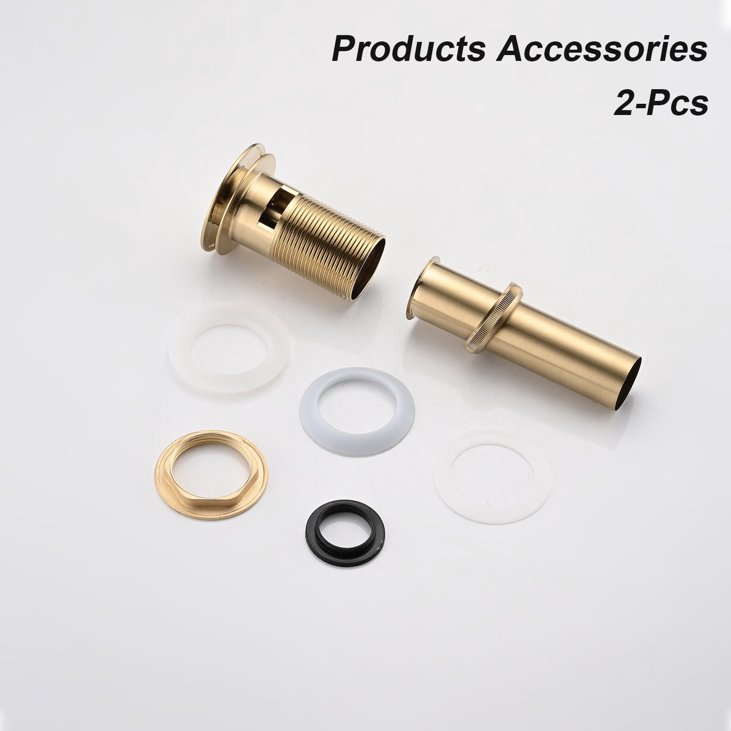2 Pcs Bathroom Sink Drain with Overflow, Vessel Sink Lavatory Vanity Pop Up Drain Stopper, 304 Stainless Steel