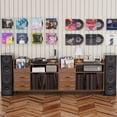 thumbnail image 6 of Record Player Stand with Storage for 500+ Albums, Mid-Century Modern Turntable Shelf & Drawers Sturdy Wood & Metal Audio Console for Living Room, 6 of 19