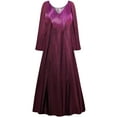 thumbnail image 1 of Plus size 7x Womens Dress Burgundy Mirror Reflection Designer Print Long Sleeve High V-Neck Princess Cut, 1 of 1