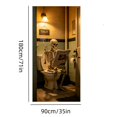 thumbnail image 3 of Halloween Door Cover,Skeleton on Toilet Front Door Decor for Farmhouse Theme Party Office 79x35 Inch, 3 of 6