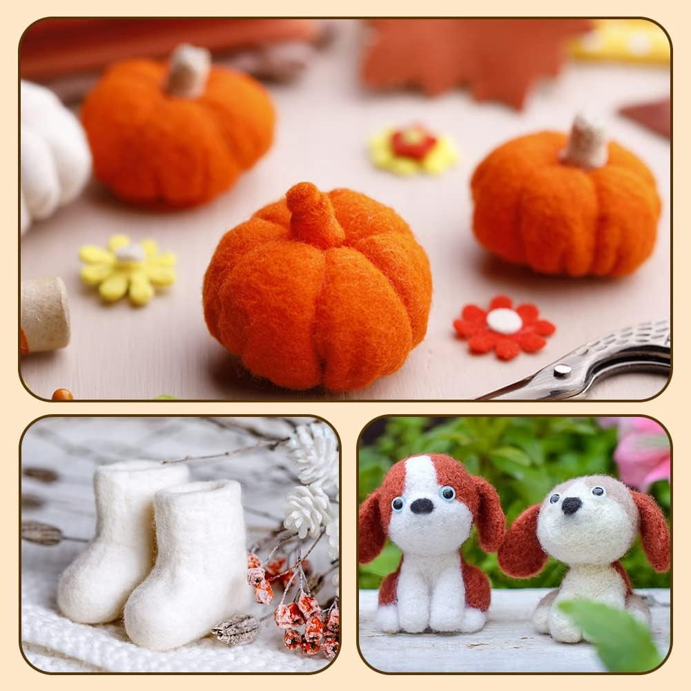 99 Pcs Needle Felting Kit, Wool Felting Needles 3 Sizes with Felting Pad for DIY Craft