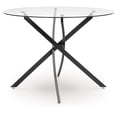 thumbnail image 2 of Signature Design by Ashley Pharwynn Round Glass Dining Table Only - Modern Black Metal Base - 42" Diameter, 2 of 7