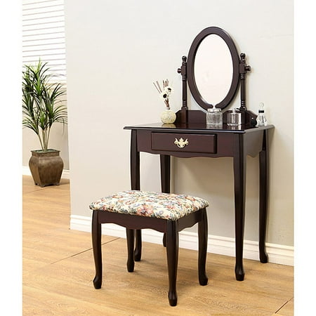 Home Craft 3-Piece Queen Ann Vanity Set, Multiple Colors