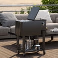 thumbnail image 2 of Outsunny 60qt Rolling Patio Cooler Cart, Portable Outdoor Cooler, Black, 2 of 10
