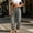 Gray, variant on Ynynloco Womens Summer Casual Cotton Linen Pants Drawstring Elastic High Waisted Work Trousers Joggers Trendy Harem Pants with Pockets