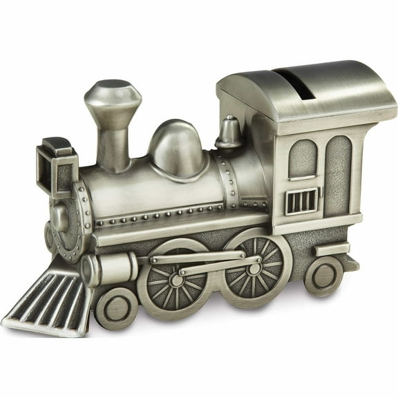 Fashion Pewter Finish Train Bank (6.5 X 2.5) Made In China -Jewelry By Sweet Pea