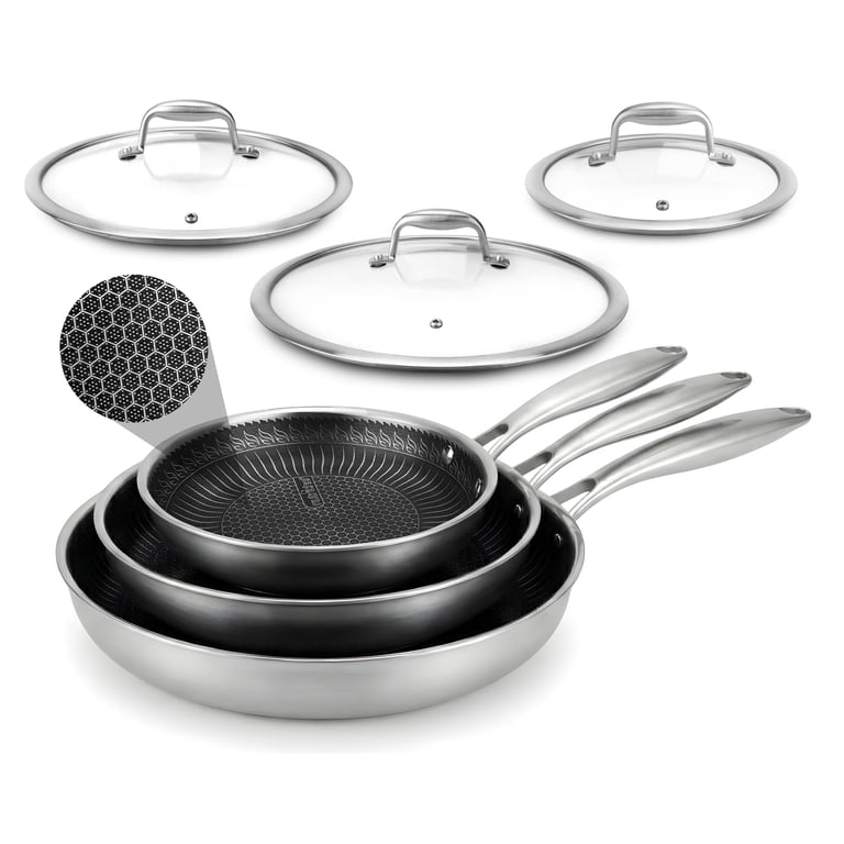 NutriChef 6-Piece Nonstick Tri-Ply Stainless Steel Cookware Set photo 1