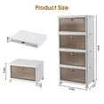 thumbnail image 2 of 4 Tier Stackable Storage Bins with Lids, 92 QT Foldable Storage Cabinet with Doors and Wheels, Plastic Storages Drawers Closet Organizers for Bedrooms, Living Rooms Dorm, White, 2 of 7