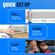 PRO SPIN All-In-One Ping Pong Set - Retractable Ping Pong Net for Any Table (72), High-Quality Ping Pong Paddles and Balls, Storage Case - Portable Table Tennis Gifts for Boys & Girls (2-Player Set)