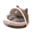 thumbnail image 4 of Cama nido semicerrada para gatos de interior, antideslizante, autoaislante y suave. Gris L, 4 of 9