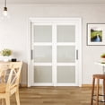 thumbnail image 2 of 60" x 80" Closet Sliding Door Tempered Frosted 3 Lite White with Hardware & King Size Handles, 2 of 8