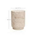 thumbnail image 7 of LuxenHome Travertine-Style Round Textured MgO Side Table, 7 of 7