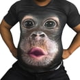 thumbnail image 2 of Men Fun Gorilla Monkey 3d Printed T-shirt Casual Short Sleeve Round Collar Tops, 2 of 3