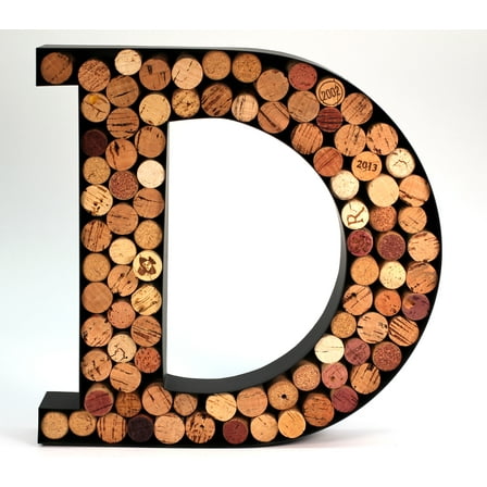 Wine Cork Holder Makes for Great Wine Accessories Perfect Monogrammed Gifts for Women to Store Wine Corks. Wine Decor or Wine Cork Holder Decor Will Brighten Up Kitchen! (Letter D)
