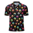 thumbnail image 3 of IWRICH Men's Button up Short Sleeve Polo Shirt Collared Athletic Tennis Shirts Graphic Printed Casual Summer Tees 08-Black S, 3 of 3