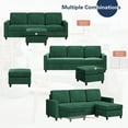 thumbnail image 3 of Walsunny Convertible Sectional Reversible Chaise, L-Shaped Sofa with Modern Linen Fabric(Green), 3 of 9