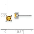 thumbnail image 3 of Sterling Silver 4mm Princess Citrine Post Earrings (5 X 5) Made In China qbe28nov, 3 of 6