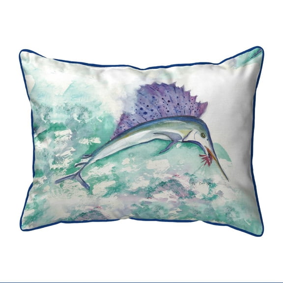 Betsy Drake Interiors Betsy's Sailfish Large Indoor/Outdoor Pillow 16x20