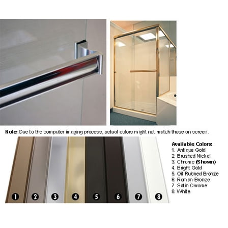 Chrome Sliding Frameless Shower Door Single Towel Bar Kit - 24" long