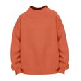 thumbnail image 4 of Abcomgle Girls' Fashion Hoodies & Sweatshirts Oversized Long Sleeve Girls Pullover Top Fleece Turtleneck Shirt for Teen Girls Trendy Winter Clothes for Tween Girls,13-14 Years,Orange, 4 of 5