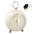 thumbnail image 3 of Reloj despertador vintage de metal for mesa, con anilla for colgar de 3,5 pulgadas, estilo sencillo, silencioso, con luz nocturna, 3 of 5