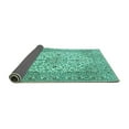 thumbnail image 2 of Ahgly Company Indoor Square Medallion Turquoise Blue Traditional Area Rugs, 5' Square, 2 of 4