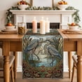 thumbnail image 2 of Table Runner - 90 Inch Long, Vintage Cranes Kitchen Dining Table Runner Dresser Scarves, Country Retro Chic Glass Flower Textured Farmhouse Decor for Coffee Tables Wedding Party Banquet, 2 of 8