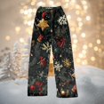 thumbnail image 4 of Women's Christmas Printed Plush Pants, Full Length Long Trousers for Winter Casual Wear, Soft and Warm Fleece Material with Festive Design for Women,Black,M, 4 of 4