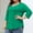 Mint Green, variant on Viluyesy Plus Size 3/4 Sleeves T-Shirt Women V-Neck Shirt Tops Loose Blouse Light Blue Size 2XL
