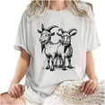 thumbnail image 6 of gbyLJF Women's Short Sleeve Blouses Comfy Cotton Crew Neck T Shirt Plus Size Loose Drop Shoulder Y2K Streetwear White S, 6 of 6