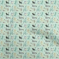 thumbnail image 1 of oneOone Cotton Jersey Light Mint Green Fabric Kids Animals Sewing Material Print Fabric By The Yard 58 Inch Wide, 1 of 4