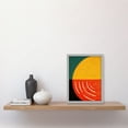 thumbnail image 2 of Simple Bold Abstract Modern Painting Teal Mustard Coral Black Artwork Framed Wall Art Print A4, 2 of 4