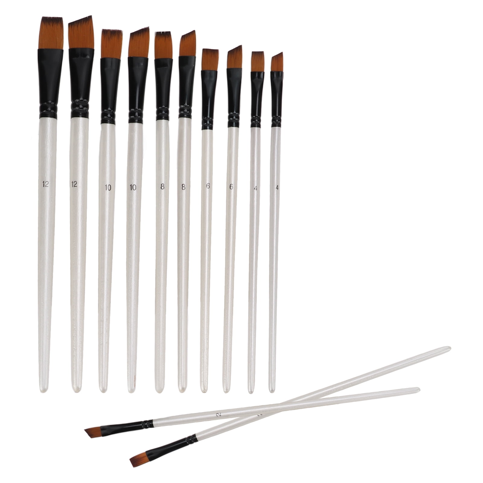 Paint Brush Set, Pearl White Rod Two Color Flexible Multi Specification