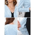thumbnail image 5 of DARING DIVA Elegant Long Sleeve Velvet Gilding  Cocktail Bolero Shrug L Light Blue, 5 of 6