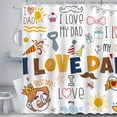 thumbnail image 2 of Happy Father''s Day Shower Curtain Set White Dad Daddy Shower Curtain Decoration for Men Waterproof Fabric Shower Curtain with 12 Hooks 72x72 Inches, 2 of 6