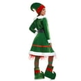 thumbnail image 4 of Women Elf Costume Christmas Outfit Adult 5pcs Velvet Dress Cosplay Holiday Halloween Xmas Party Set with Hat Belt Shoes Cover Socks, 4 of 7