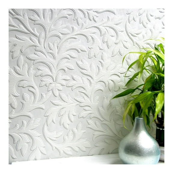 Anaglypta Leaf Vinyl Textured Wallpaper