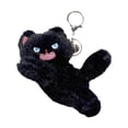 thumbnail image 2 of Llavero con colgante de gato, adorable accesorio para bolso, colgante para llavero de coche Negro, 2 of 9