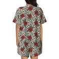 thumbnail image 6 of Sigee Leopard Print Rose for Sleepwear Casual Pjs with Pockets Women's Pajamas Sets Shorts 2 Piece Short Sleeve Lounge Sets X-Large, 6 of 9