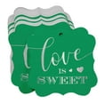 thumbnail image 3 of Inkdotpot Hang Tags Love Is Sweet Wedding Favor Bracket Shape Gift Tags Real Silver Foil Bonbonniere Tag Pack Of 50, 3 of 7