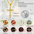 thumbnail image 5 of FaithHeart Cross Pendant Crucifix Necklace Mens Gold Plated Religious Catholic Christian Neck Chains Mothers Day Jewelry Gift for Women Mom, 5 of 9