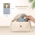thumbnail image 5 of 5 Pack Travel Makeup Brush Set, travel make up brushes sets mini eye shadow kits small size eyeshadow case eyes makup brushed makeuo soft brushs basic cosmetic profesional tools (Sky Blue), 5 of 7