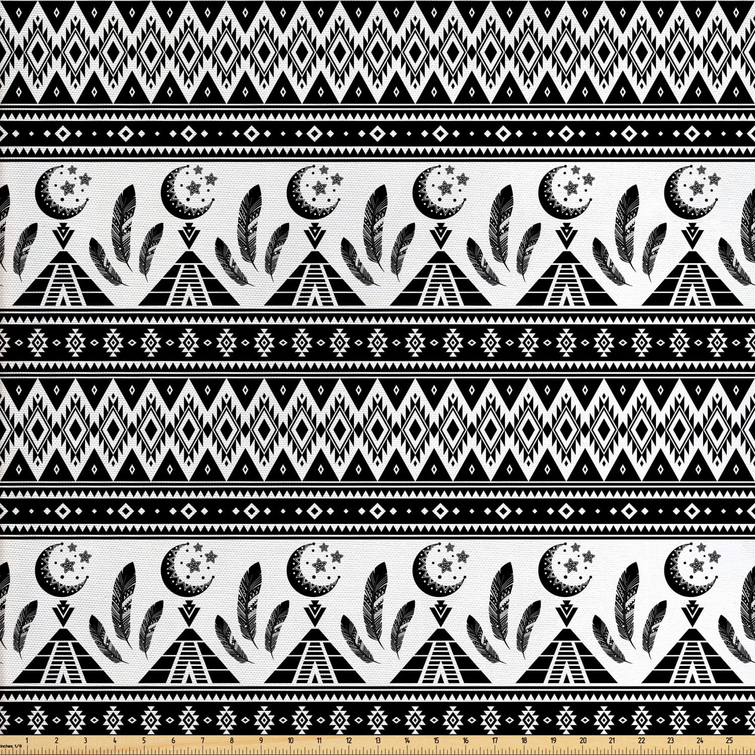 Aztec Upholstery Fabric by the Yard, Tribal Geometric Bohemian Design