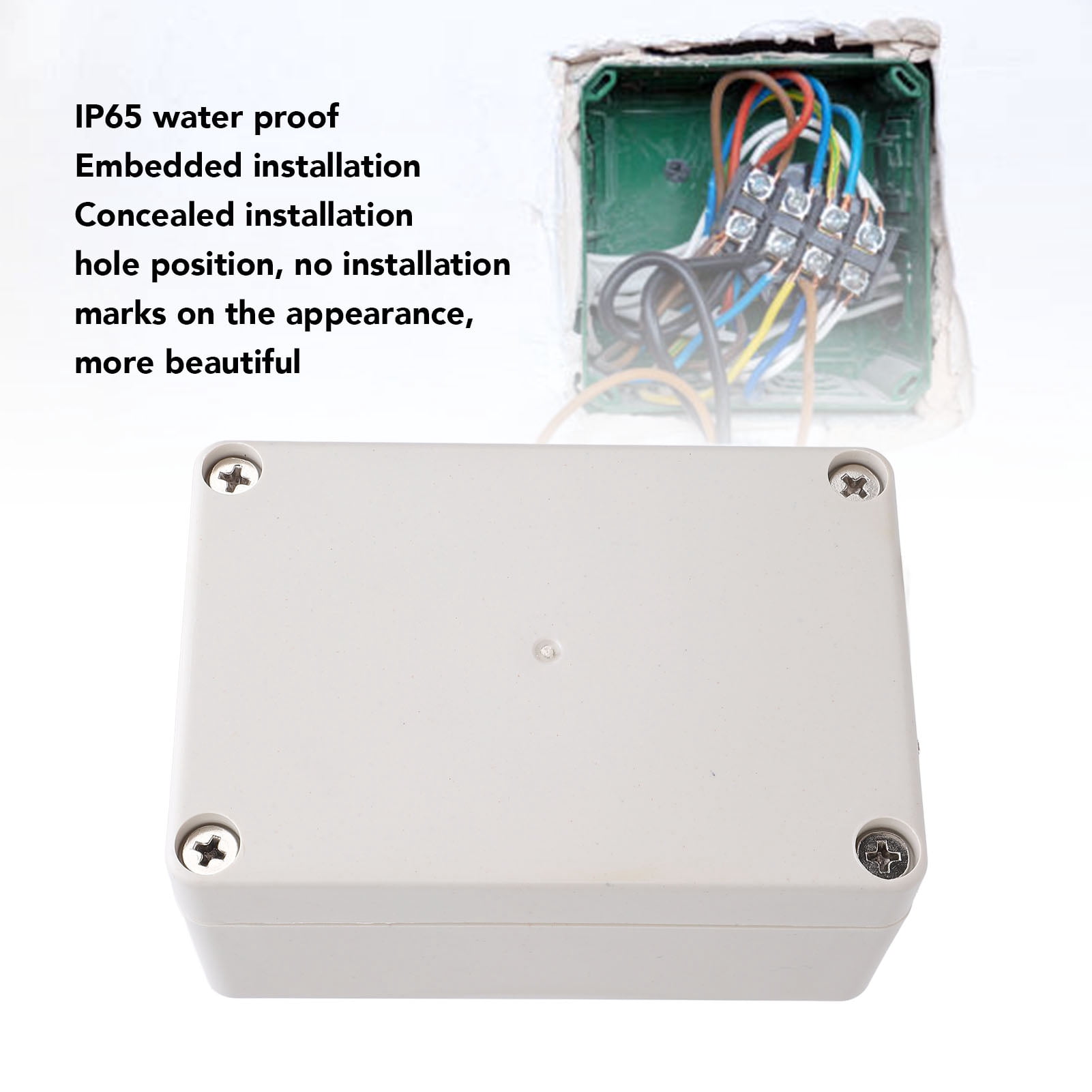 Plastic Enclosure, IP65 Water Proof Effective Sealing Junction Box Erosion Resistant Versatile 100x68x50mm  For Indoor Outdoor