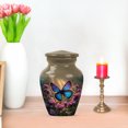 thumbnail image 7 of JAGASY Butterfly Cremation Urns for Ashes for Women Remains - Tiny Brown Urns for Male & Female - Human Funeral Purple Flower Urn - Keepsake Blue Butterfly Urn for Mother and Father - 3 Inch, 7 of 7